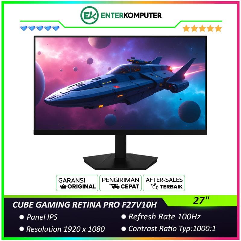 CUBE GAMING RETINA PRO F27V10H 27 FHD IPS Frameless 100Hz Gaming Monitor - Response Time 5ms - foto 1