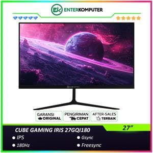 CUBE GAMING IRIS 27GQI180 27 QHD 2K IPS Frameless 180Hz Gaming Monitor with G-SYNC & AMD FreeSync - foto 1