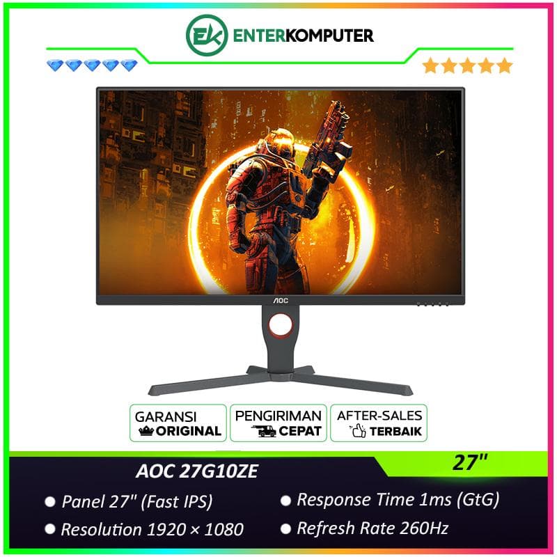 AOC 27G10ZE 27 FHD Fast IPS 260Hz HDR10 Gaming Monitor - foto 1