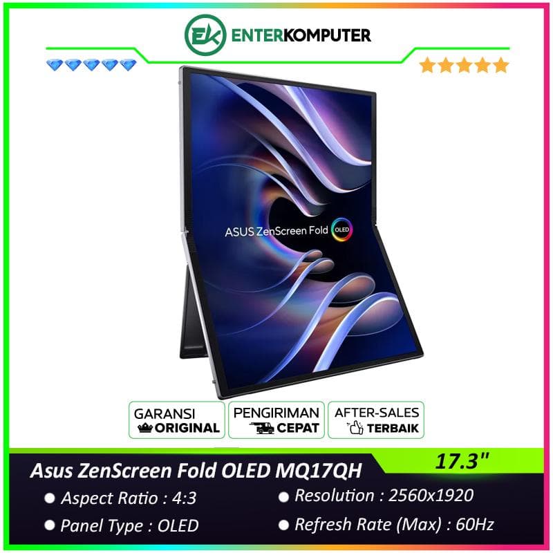 Asus ZenScreen Fold OLED MQ17QH 17.3 17.3 QHD Foldable OLED HDR500 Monitor - foto 1