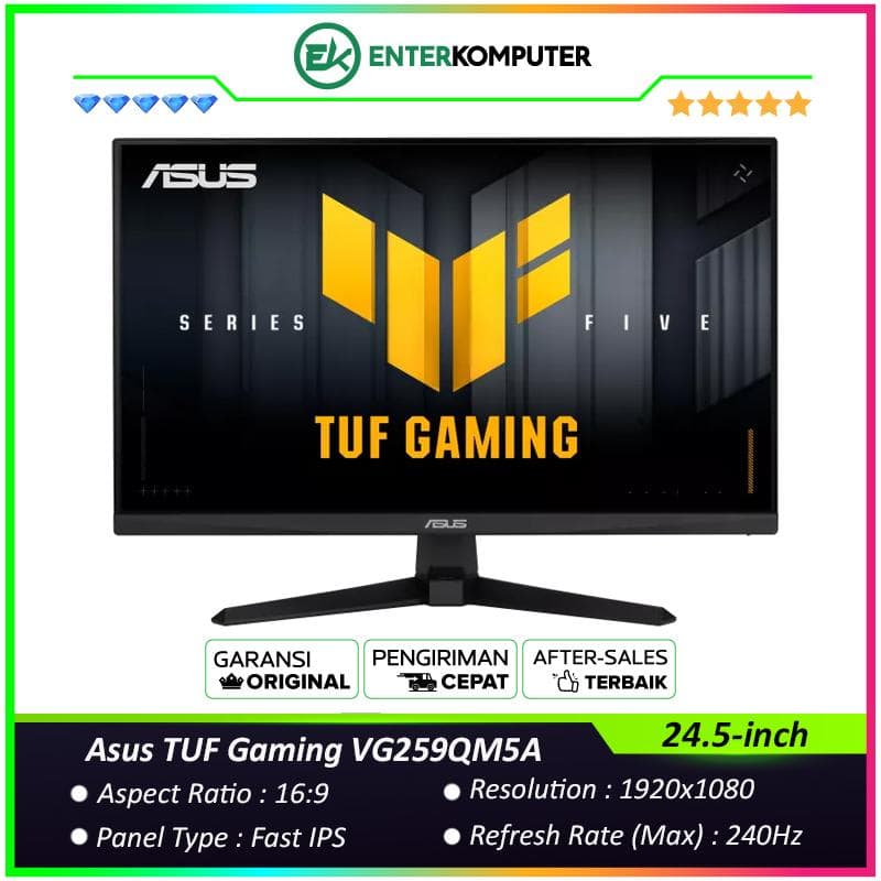 Asus TUF Gaming VG259QM5A 24.5-inch FHD Fast IPS 240Hz HDR10 Gaming Monitor - foto 1