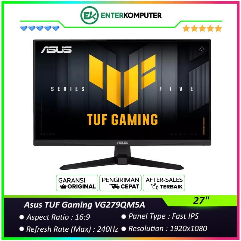Asus TUF Gaming VG279QM5A 27 FHD Fast IPS 240Hz HDR10 Gaming Monitor - foto 1