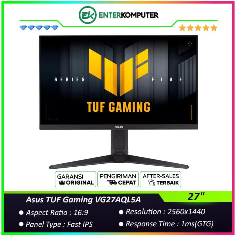 Asus TUF Gaming VG27AQL5A 27 QHD Fast IPS 210Hz HDR400 Gaming Monitor - foto 1