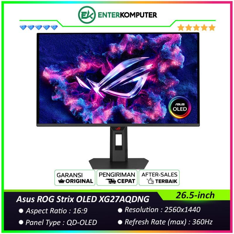 Asus ROG Strix OLED XG27AQDNG 26.5-inch QHD QD-OLED 360Hz HDR400 Gaming Monitor - foto 1