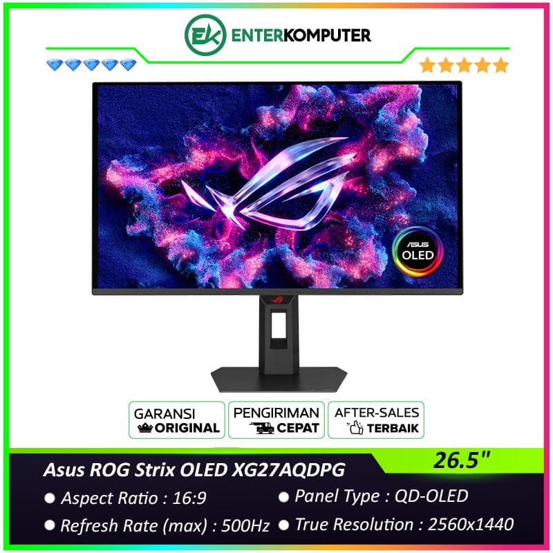 Asus ROG Strix OLED XG27AQDPG 26.5 QHD QD-OLED 500Hz HDR500 Gaming Monitor - foto 1