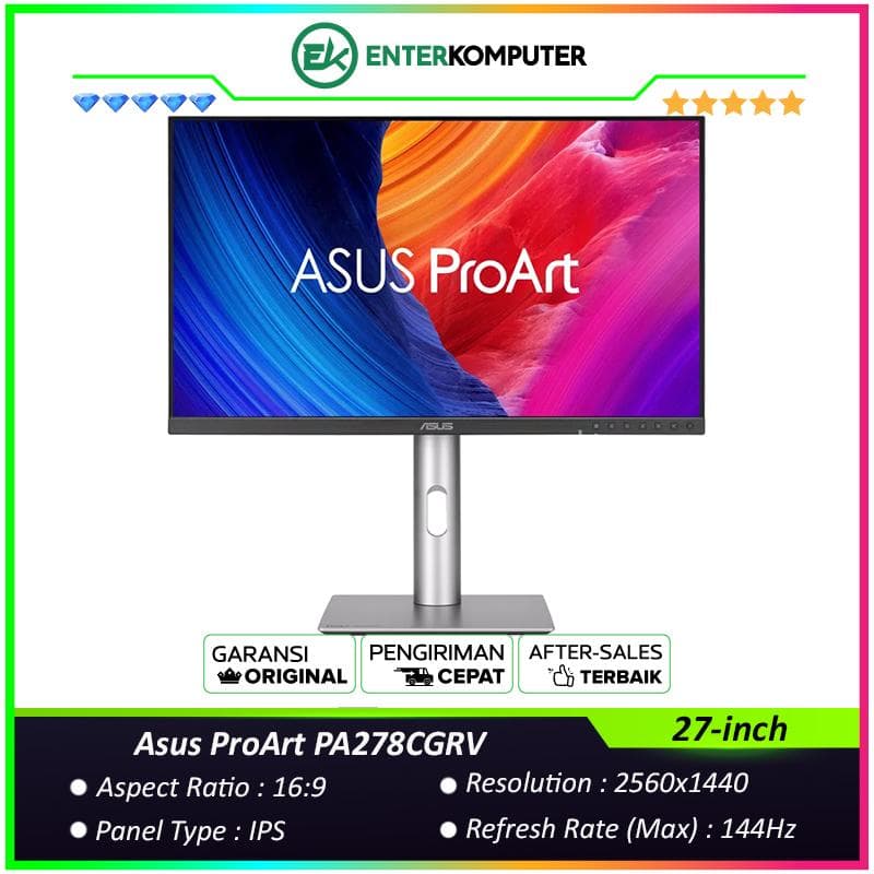 Asus ProArt PA278CGRV 27-inch QHD IPS 144Hz HDR400 USB-C PD 96W Professional Monitor - foto 1