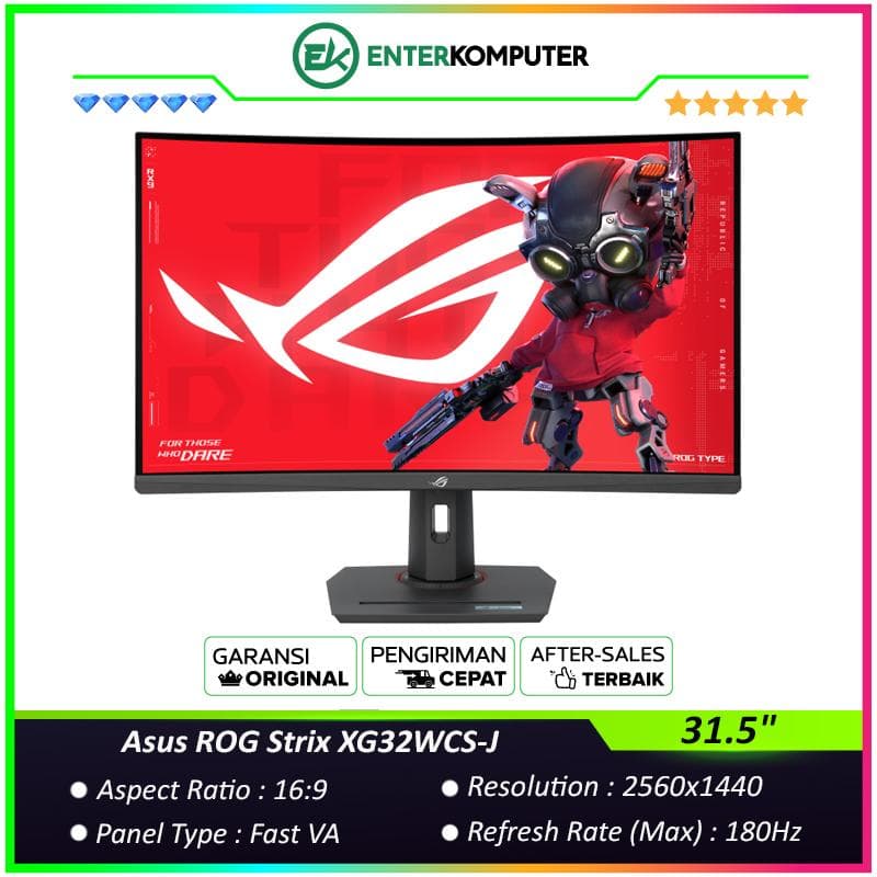 Asus ROG Strix XG32WCS-J 31.5 WQHD 180Hz HDR400 Curved Gaming Monitor - foto 1