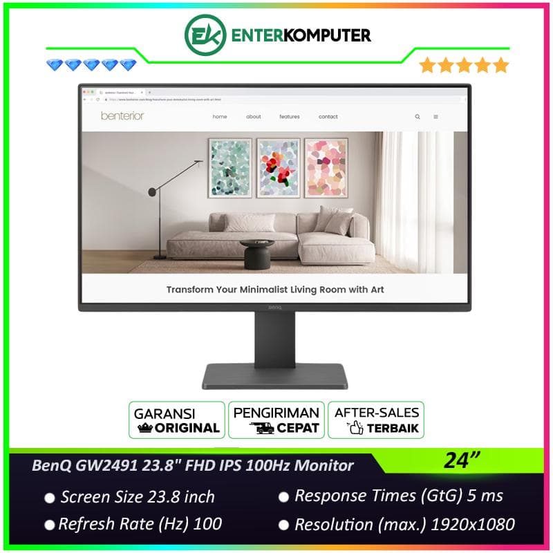 BenQ GW2491 23.8 FHD IPS 100Hz Monitor - foto 1