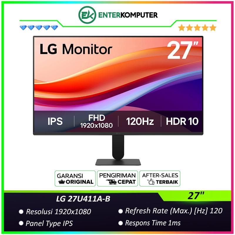 LG 27U411A-B 27 FHD IPS 120Hz HDR10 4-side Borderless Design Monitor - foto 1