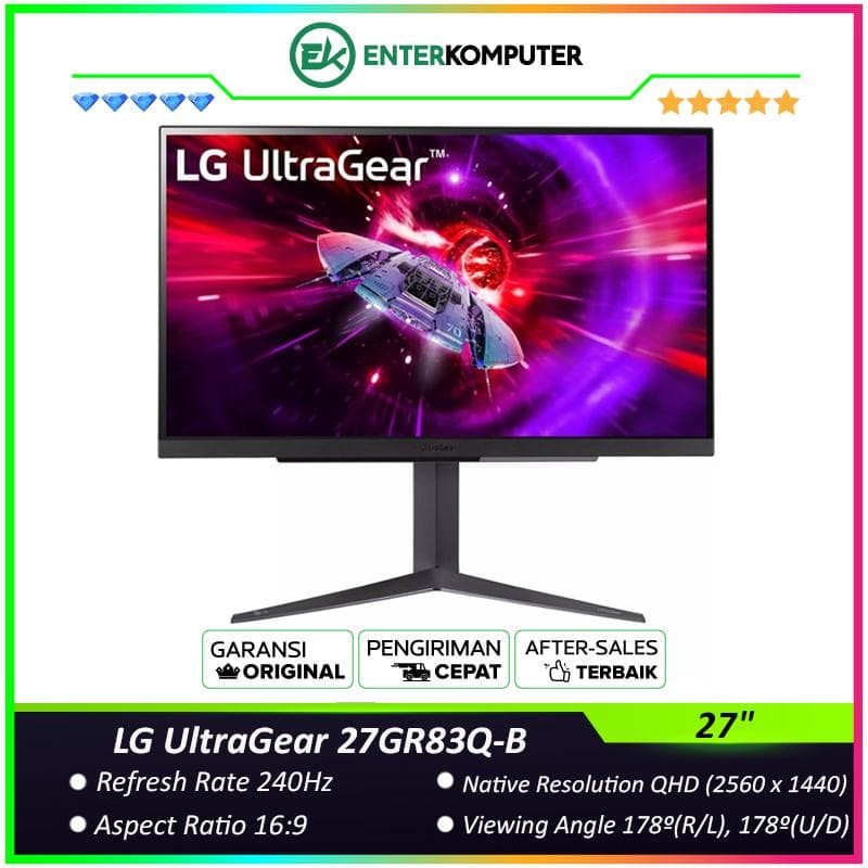 LG UltraGear 27GR83Q-B 27 QHD IPS 240Hz HDR400 Gaming Monitor - foto 1