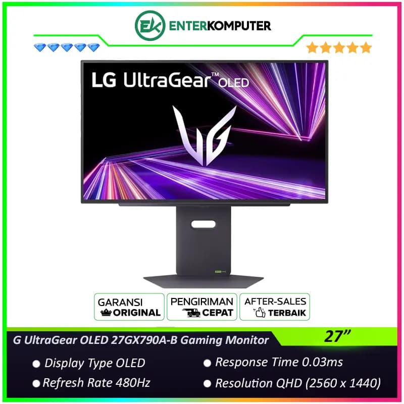 LG UltraGear OLED 27GX790A-B 26.5 QHD OLED HDR400 True Black 480Hz Gaming Monitor - foto 1