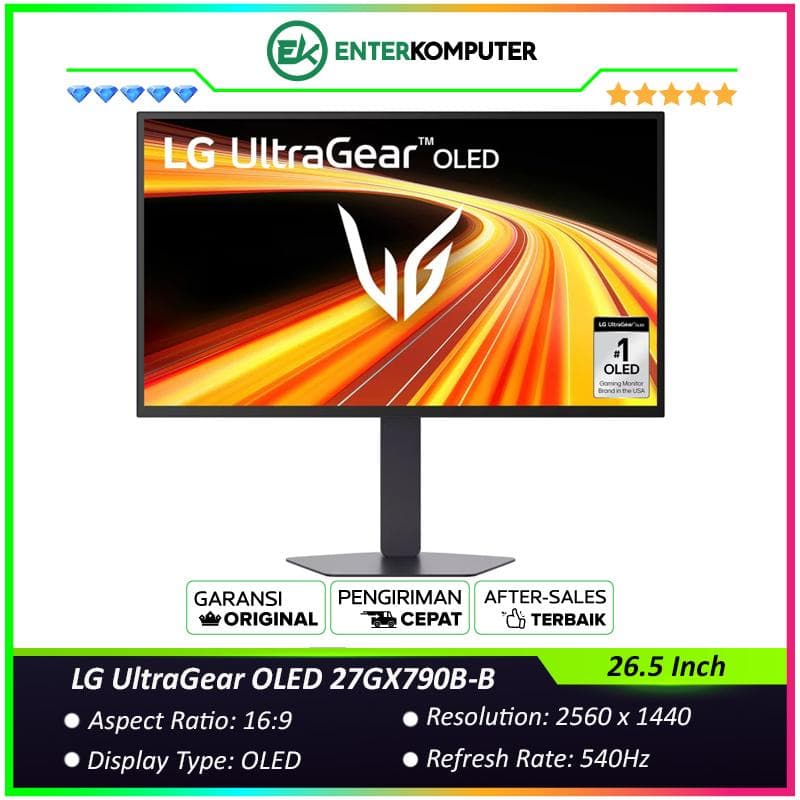 LG UltraGear OLED 27GX790B-B 26.5 Inch QHD OLED 540Hz HDR500 Gaming Monitor - foto 1