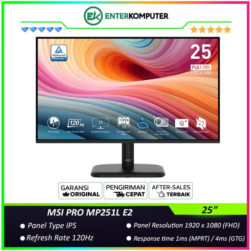 MSI PRO MP251L E2 24.5 FHD IPS 120Hz Productivity Monitor - foto 1
