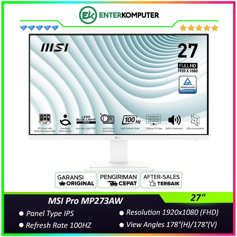 MSI Pro MP273AW 27 FHD IPS 100Hz Monitor - foto 1
