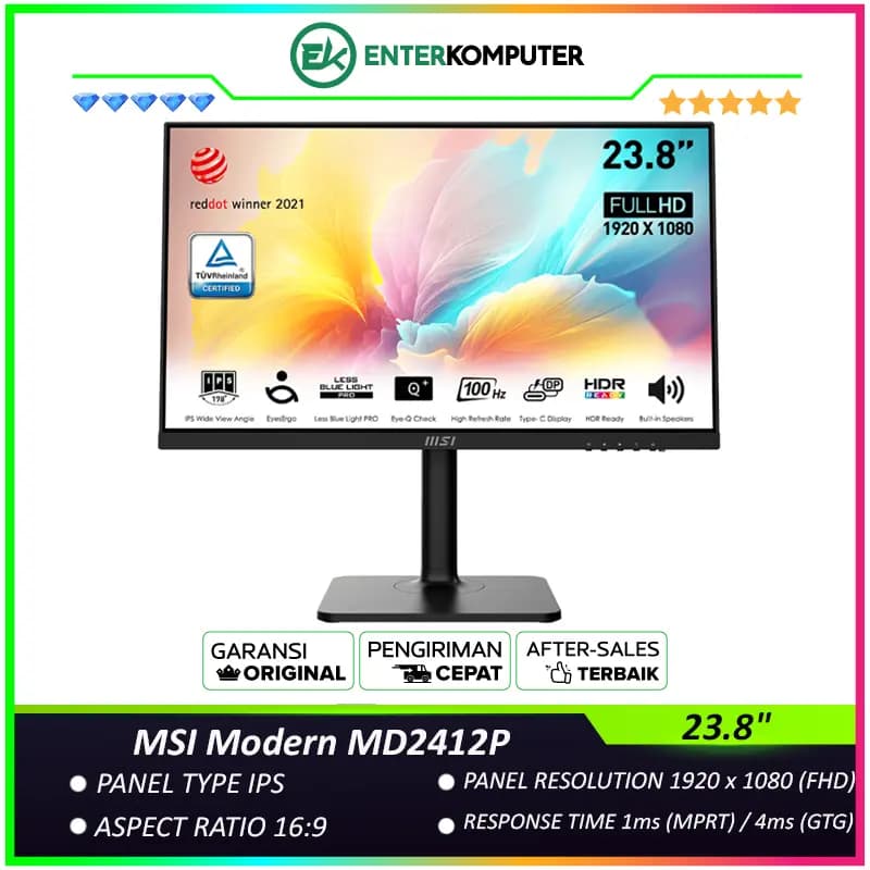 MSI Modern MD2412P 23.8 FHD IPS 100Hz with USB-C - foto 1