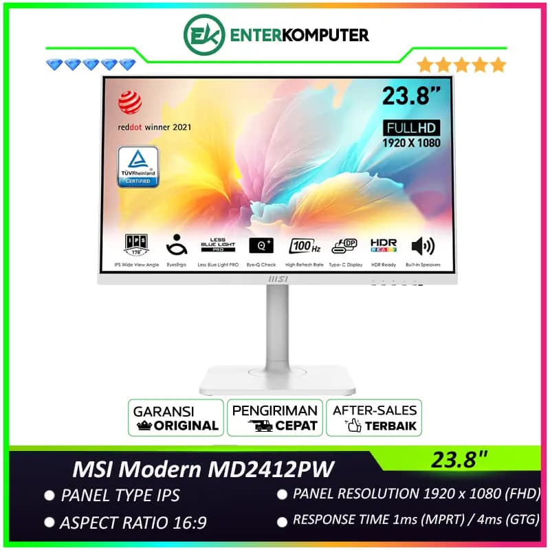 MSI Modern MD2412PW 23.8 FHD IPS 100Hz with USB-C - foto 1