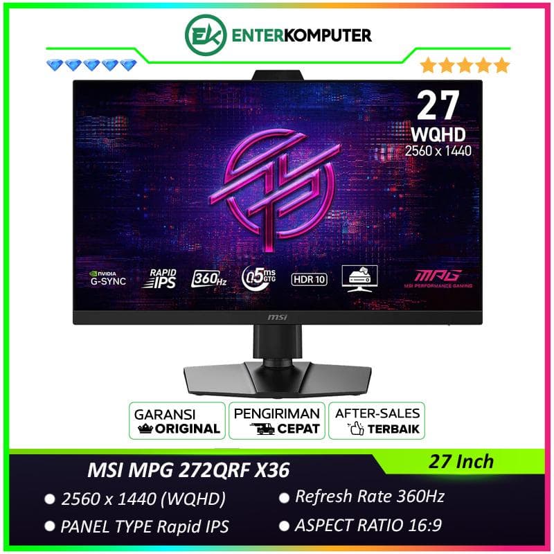 MSI MPG 272QRF X36 27 Inch WQHD Rapid IPS 360Hz HDR10 Gaming Monitor - foto 1
