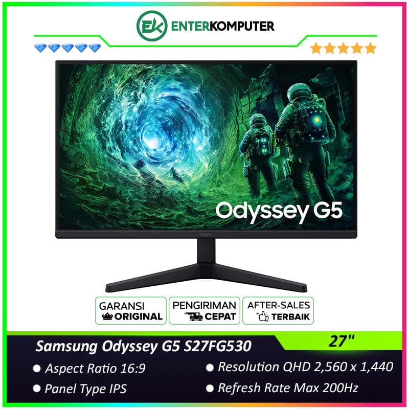 Samsung Odyssey G5 S27FG530 27 QHD IPS 200Hz HDR10 Gaming Monitor - foto 1