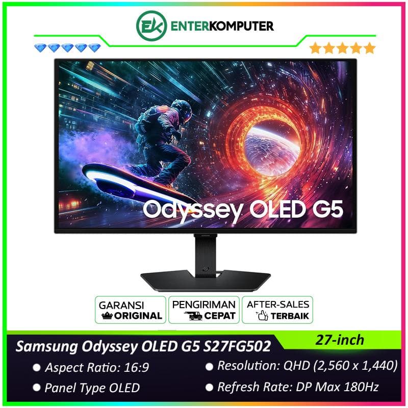Samsung Odyssey OLED G5 S27FG502 27-inch QHD OLED 180Hz HDR10 Gaming Monitor - foto 1