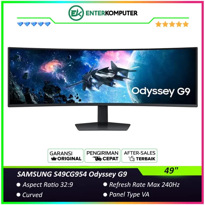 SAMSUNG 49 S49CG954 Odyssey G9 Dual QHD Curved Gaming Monitor 240Hz - foto 1