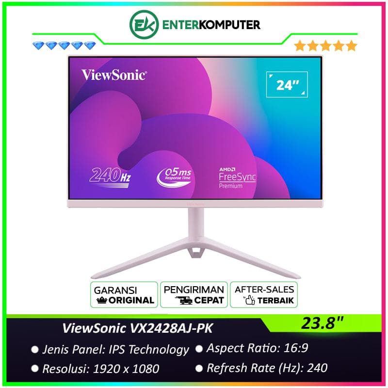 ViewSonic VX2428AJ-PK 23.8 FHD Fast IPS 240Hz HDR10 Gaming Monitor Built-in Speakers - foto 1