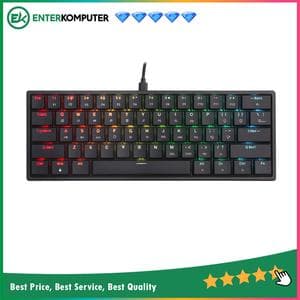 Digital Alliance Meca 6 RGB Low Profile Mini 60% Mechanical Gaming Keyboard (Black/White) - foto 1