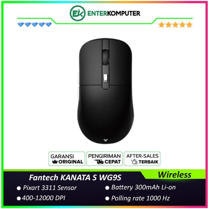 Fantech KANATA S WG9S Wireless Gaming Mouse - Black - foto 1