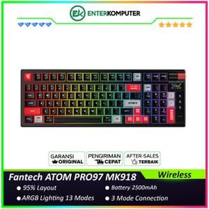 Fantech ATOM PRO97 MK918 95% Wireless Mechanical Gaming Keyboard - Black (Blue Switch) - foto 1