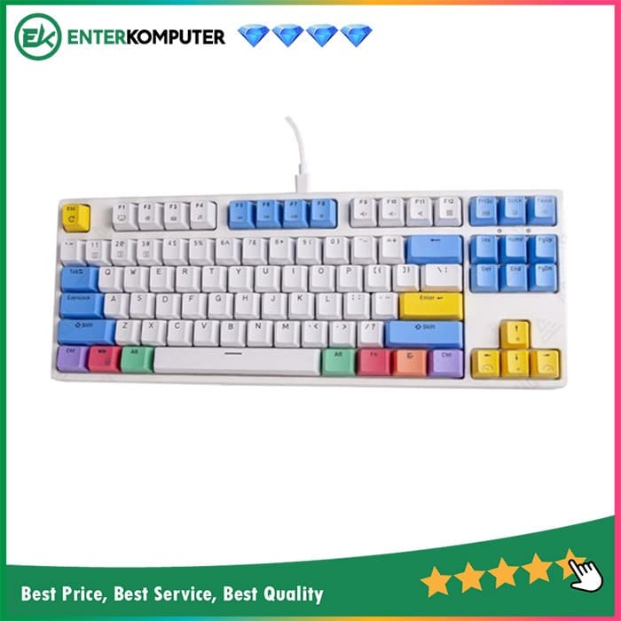 Paradox Ghost 87 V2 White 87% Mechanical Gaming Keyboard (Gateron Red Switch) - foto 1