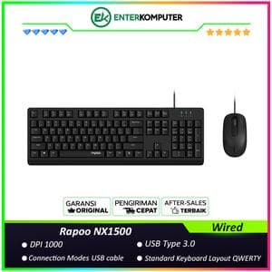 Rapoo NX1500 Wired Desktop Set Keyboard + Mouse - foto 1