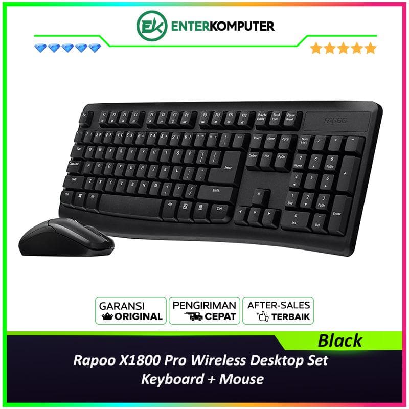 Rapoo X1800 Pro Wireless Desktop Set Keyboard + Mouse - foto 1