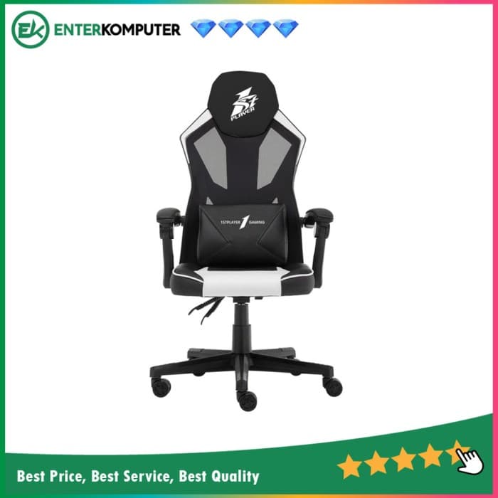 1STPLAYER GAMING CHAIR P01 - BLACK WHITE - Comfort - All Steel Skeleton - High Density Molded Foam - foto 1