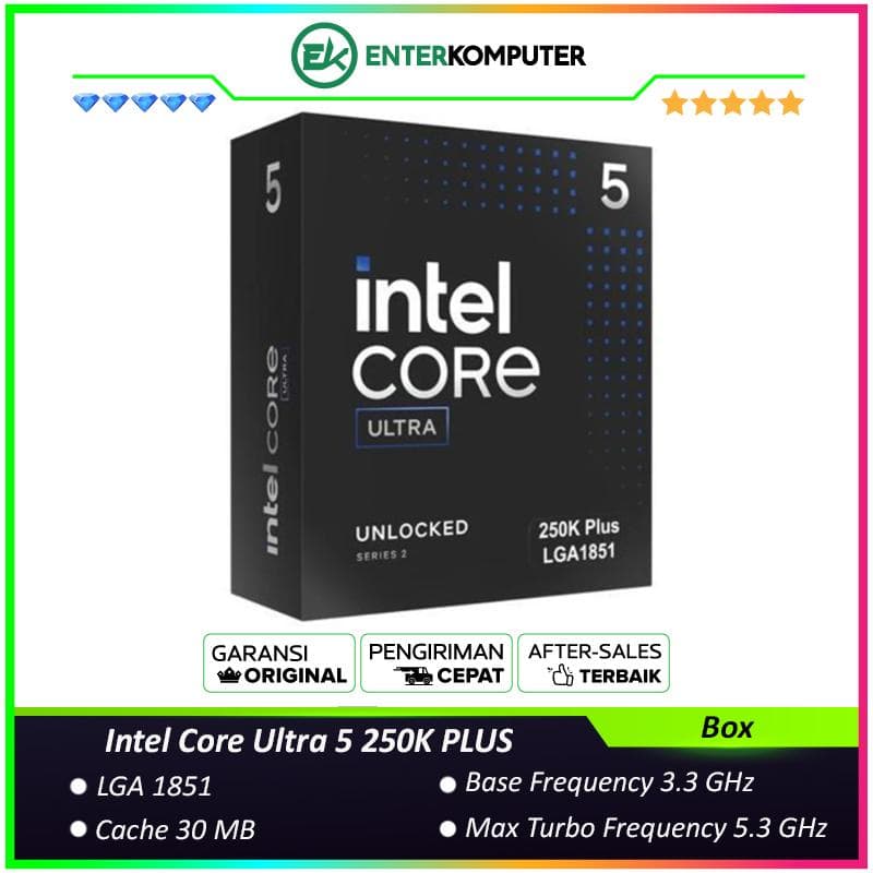 Intel Core Ultra 5 250K PLUS 3.3GHz Up To 5.3GHz - Cache 30MB [Box] Socket LGA 1851 - Arrow Lake Series - foto 1