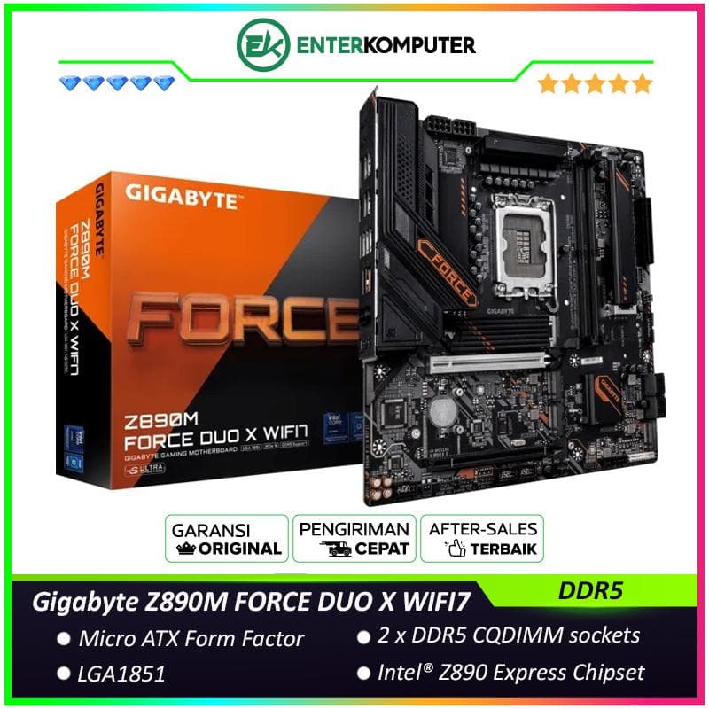 Gigabyte Z890M FORCE DUO X WIFI7 (LGA1851, Z890, DDR5, USB3.2 Gen2 Type-C, SATA3) - foto 1