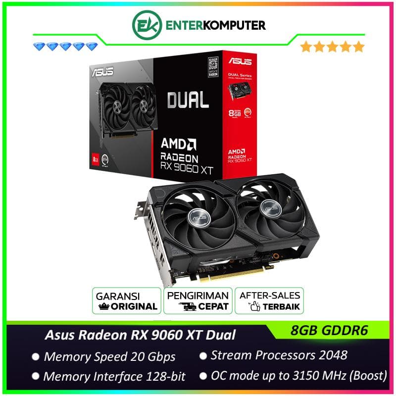 Asus Radeon RX 9060 XT 8GB GDDR6 Dual - foto 1