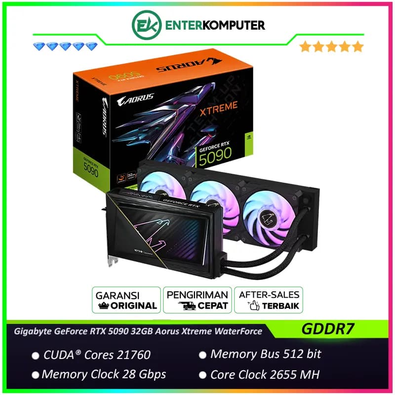 Gigabyte GeForce RTX 5090 32GB GDDR7 Aorus Xtreme WaterForce GV-N5090AORUSX W-32GD - foto 1