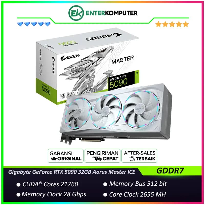 Gigabyte GeForce RTX 5090 32GB GDDR7 Aorus Master ICE - GV-N5090AORUSM ICE-32GD - foto 1