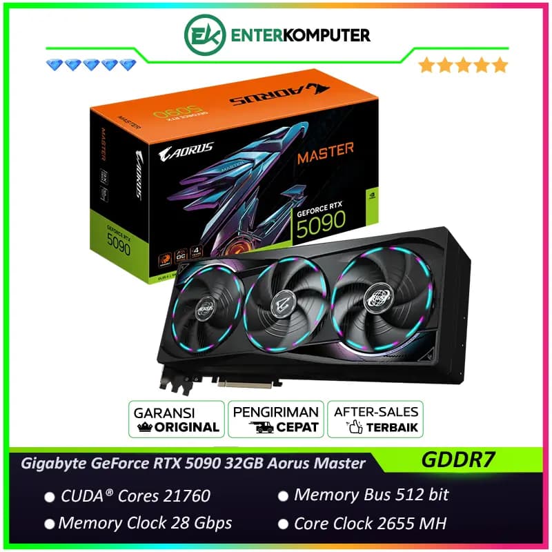 Gigabyte GeForce RTX 5090 32GB GDDR7 Aorus Master - GV-N5090AORUS M-32GD - foto 1