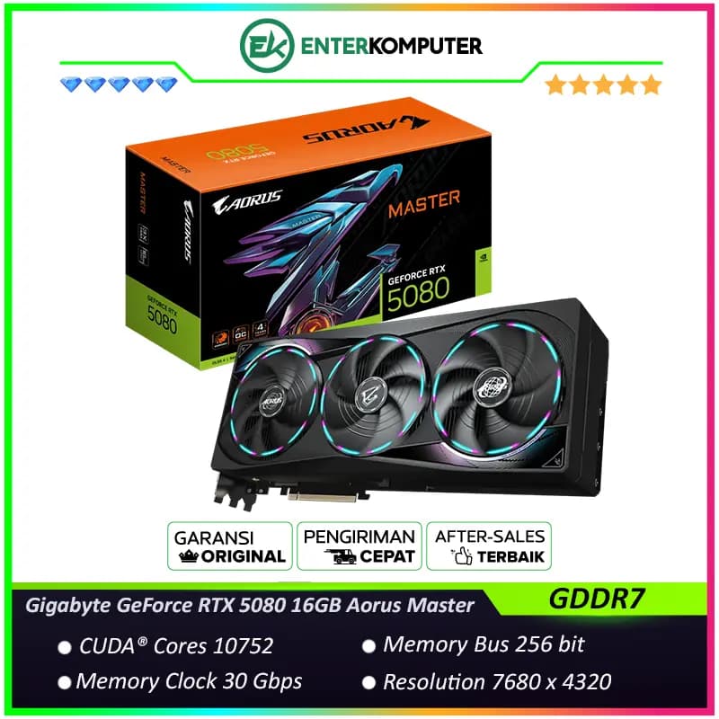 Gigabyte GeForce RTX 5080 16GB GDDR7 Aorus Master - GV-N5080AORUS M-16GD - foto 1
