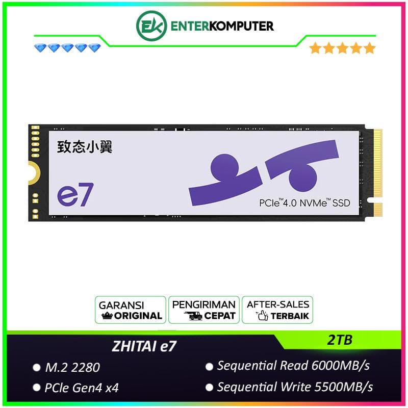 ZHITAI e7 2TB M.2 2280 PCle Gen4 x4 - R 6000MB/s & W 5500MB/s - foto 1