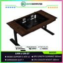 LIAN LI DK-07 WOOD - Premium Motorized Standing Desk & PC Case - Support Dual E-ATX System up to 480mm Radiator - Real Dark Walnut Wood Tabletop with Wireless Charging - foto 1