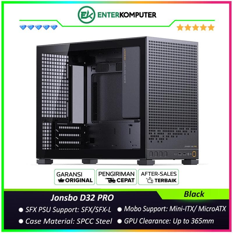 Jonsbo D32 PRO M-ATX High-performance Small Case - Black - foto 1