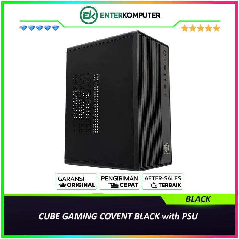 CUBE GAMING COVENT BLACK with PSU (Support m-ATX Size) - foto 1