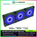 LIAN LI UNI FAN SL-INF FLEX 120 BLACK Triple Pack with Controller - Multiple Control Modes - Three-Zone ARGB Lighting with Fan Blade - Side Infinity Mirror and Edge Lighting Effects - 12SLIN1F3B - foto 1