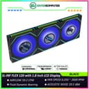 LIAN LI UNI FAN SL-INF FLEX 120 BLACK Triple Pack with 1.8 Inch LCD Display - Multiple Control Modes - Three-Zone ARGB Lighting with Fan Blade - Side Infinity Mirror and Edge Lighting Effects - 12SLIND1F3B - foto 1
