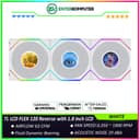 LIAN LI UNI FAN TL LCD FLEX 120 Reverse Blade WHITE Triple Pack with 1.8 Inch LCD Display - Multiple Control Modes - Infinity Mirror ARGB Lighting with A Cleaner - Unified Visual Design - 12RTLLCD1F3W - foto 1