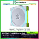 LIAN LI UNI FAN SL FLEX 120 Reverse Blade WHITE Single Pack - Dual Control Modes - Dual-Sided Infinity Mirrors and Independently Controlled ARGB Zones Create Layered Illumination From Every Angle - 12RSL1F1W - foto 1