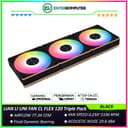 LIAN LI UNI FAN CL FLEX 120 BLACK Triple Pack with Controller - Dual Control Modes - Dual-Zone RGB Lighting Enables Independent Control of The Fan Blades and Side Light Strips - 12CL1F3B - foto 1