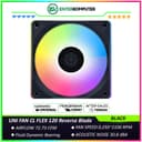LIAN LI UNI FAN CL FLEX 120 Reverse Blade BLACK Single Pack - Dual Control Modes - Dual-Zone RGB Lighting Enables Independent Control of The Fan Blades and Side Light Strips - 12RCL1F1B - foto 1