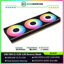 LIAN LI UNI FAN CL FLEX 120 Reverse Blade BLACK Triple Pack with Controller - Dual Control Modes - Dual-Zone RGB Lighting Enables Independent Control of The Fan Blades and Side Light Strips - 12RCL1F3B - foto 1